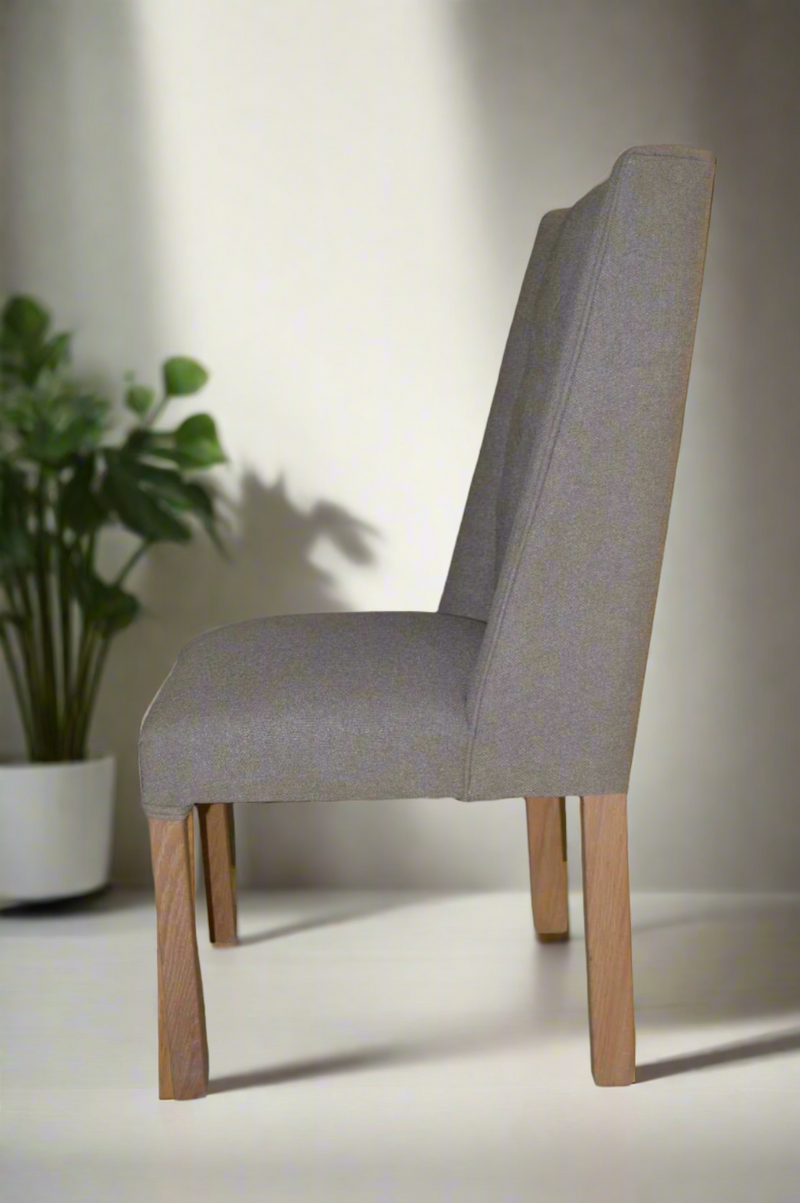 Solo Block Oak Modern Upholstered Chair Castle Brown